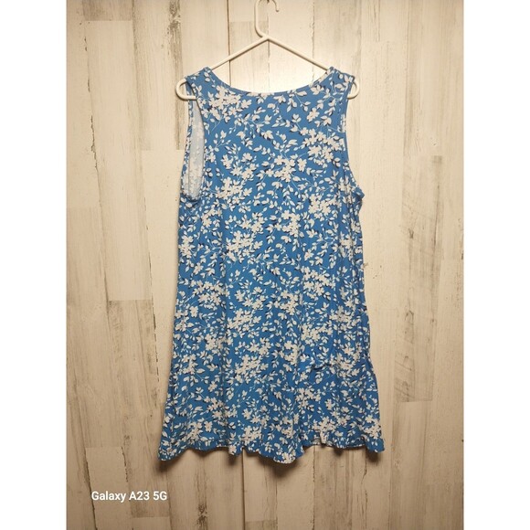 Draper James Reese Witherspoon Ruffle Nightie Dress PJs Blue Shadow Floral L/XL - Picture 5 of 6